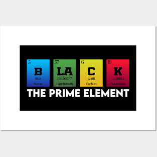 Black The Prime Element, Periodic Table Design Posters and Art
